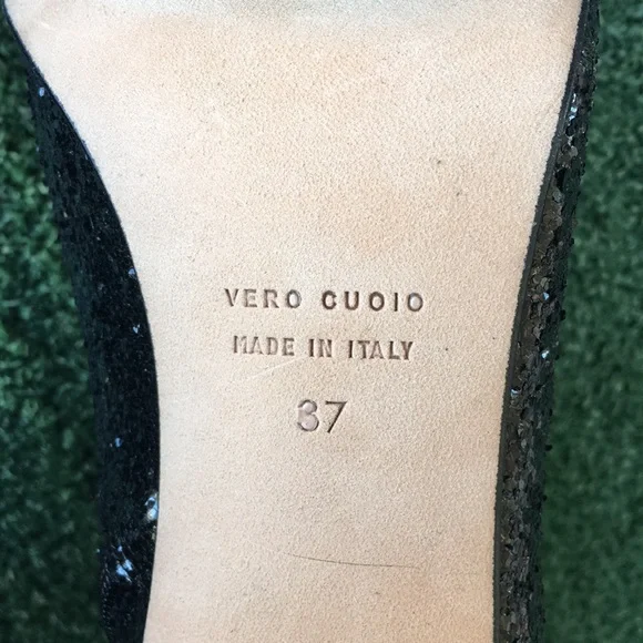 NWT Red Valentino Glitter Block Heel Boot Black 37